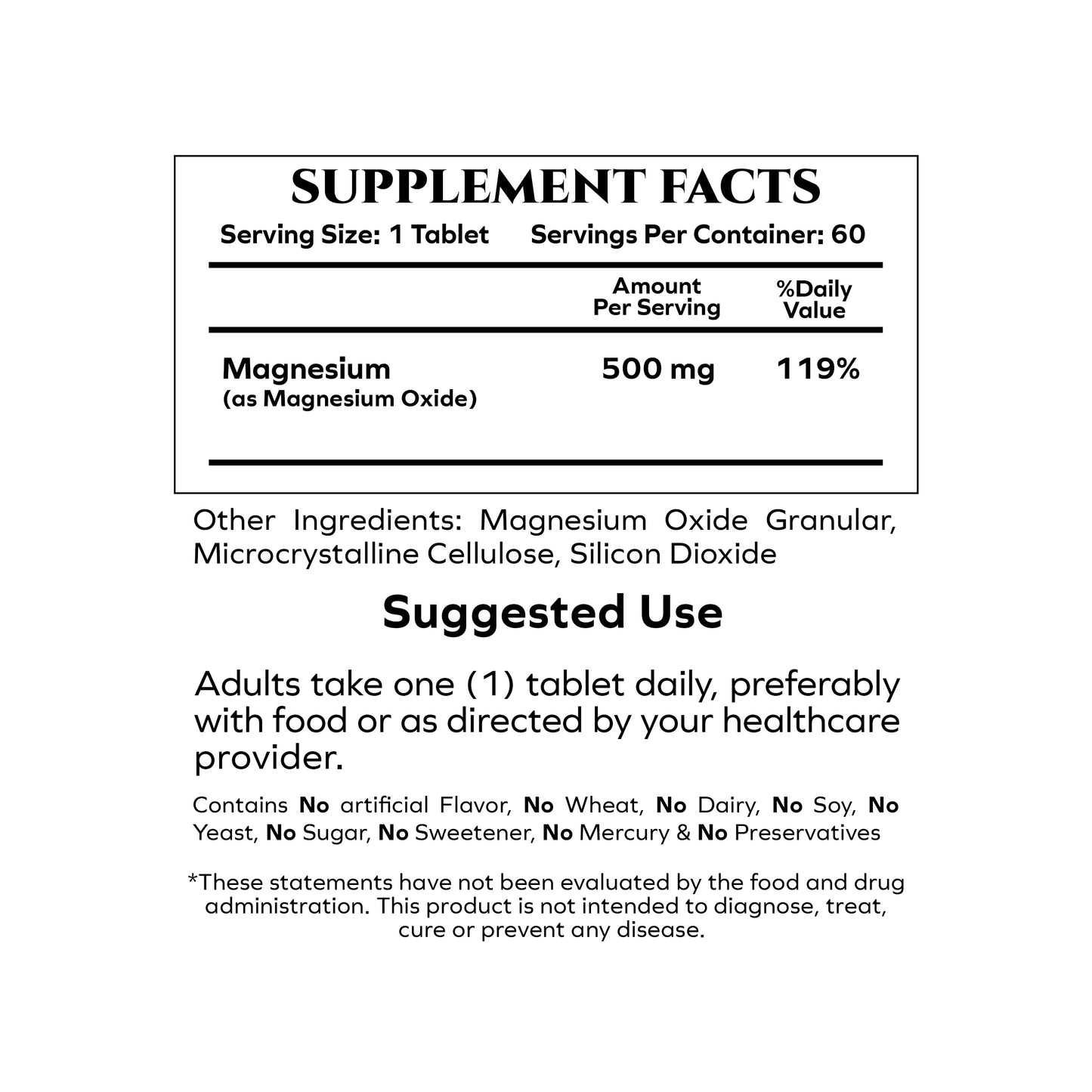 Nature’s Love Magnesium 500 Mg