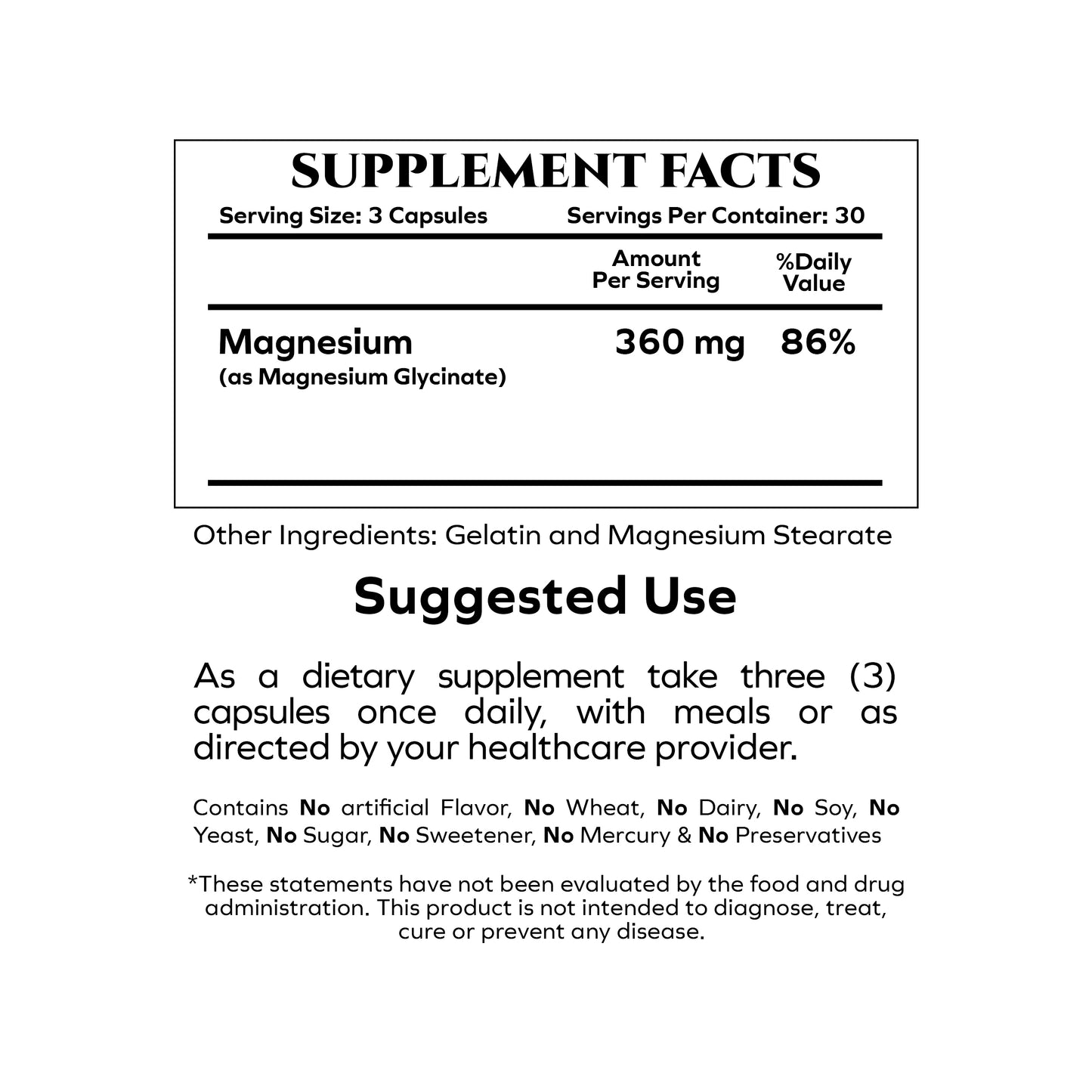 Nature’s Love Magnesium Glycinate 360 Mg